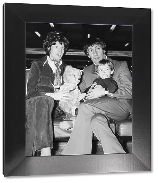 Maggie Smith actress with husband Robert Stephens and son Christopher at Heathrow