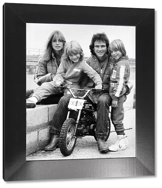 Barry Sheene with girlfriend Stephanie McLean with her son Roman 8 years old