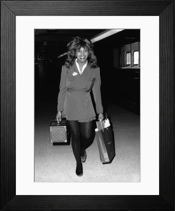 Framed Print : Tina Turner Singer Actress at Heathrow airport Framed Print : Tina Turner Singer Actress at Heathrow airport