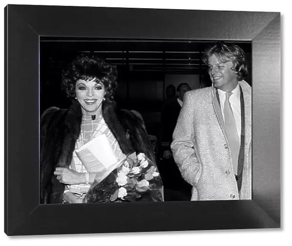 Actress Joan Collins with fiance Peter Holm, circa 1985