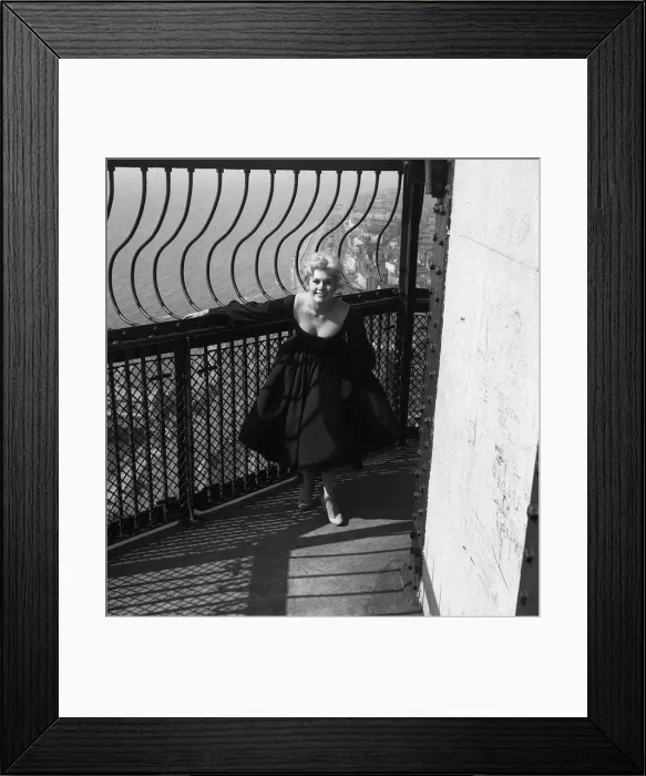Framed Print : Actress Kim Novak at the top of Blackpool Tower 1956 Framed Print : Actress Kim Novak at the top of Blackpool Tower 1956