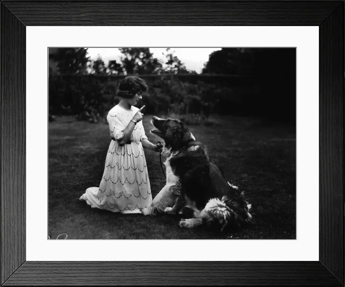 Framed Print : Chrissie White & Sturdee canine film star Y2K