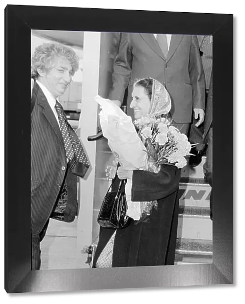 Mrs Indira Gandhi Indian Prime Minister seen here arriving at Heathrow airport