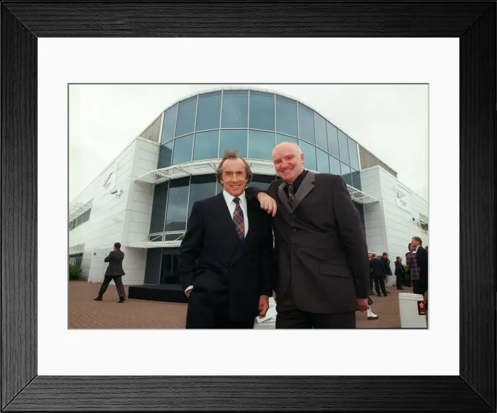 Framed Print : Opening of Stewart Grand Prixs new HQ June 1998 Jackie Stewart with Tom Hunter Framed Print : Opening of Stewart Grand Prixs new HQ June 1998 Jackie Stewart with Tom Hunter