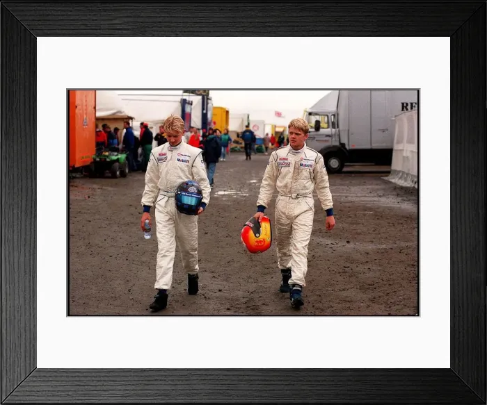 Framed Print : Motor Racing Brothers John And Ryan Dalziel August 1998 On The First Steps Of The Ladder