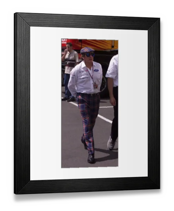 Framed Print : Jackie Stewart in the Formula One paddock July 1999
