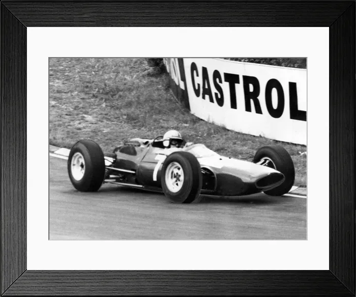 Framed Print : John Surtees driving his Ferrari at the European Grand Prix at Brands Hatch