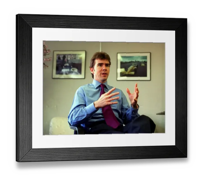 Framed Print : Paul Stewart, son of motor racing driver Jackie Stewart, in his office at Milton Keynes