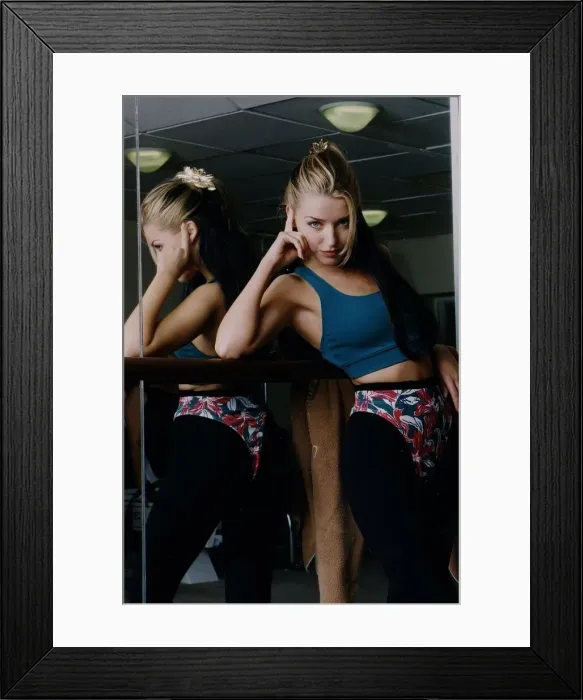 Framed Print : Dannii Minogue -Singer / Actress in gym leotard mirror Framed Print : Dannii Minogue -Singer / Actress in gym leotard mirror
