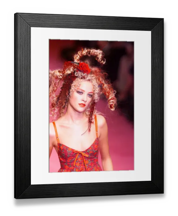 Framed Print : Clothing by Betsey Johnson 1998 modelled by Model during London Fashion Week Framed Print : Clothing by Betsey Johnson 1998 modelled by Model during London Fashion Week