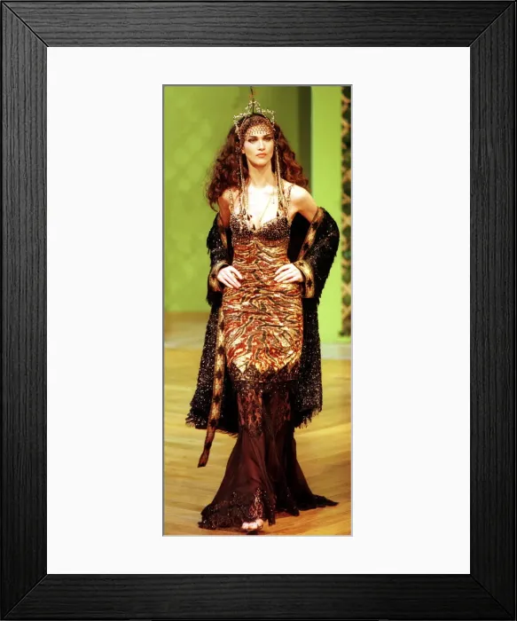 Framed Print : Clothing France Paris Fashion Week 1999 Model wearing Givenchy clothes walking Framed Print : Clothing France Paris Fashion Week 1999 Model wearing Givenchy clothes walking