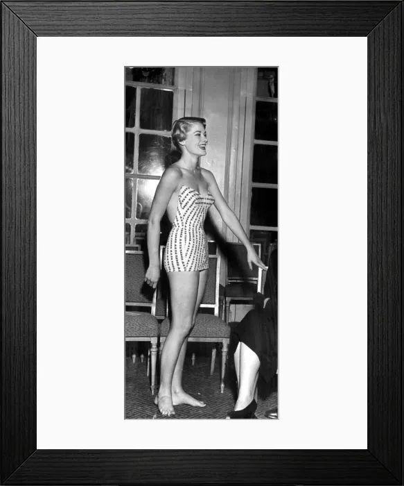 Framed Print : Nolla Rose models swim suit 1950 27th April 1950 Framed Print : Nolla Rose models swim suit 1950 27th April 1950