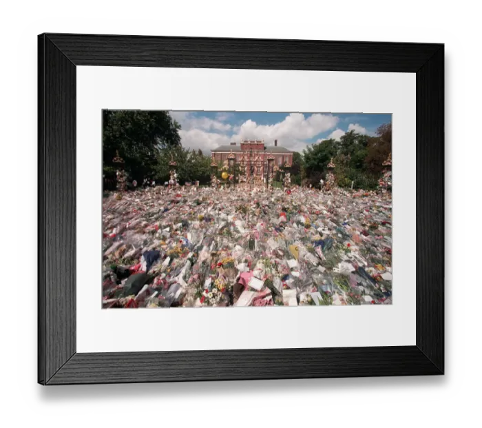 Framed Print : Kensington Palace Floral Tributes to Princess Diana Princess Diana
