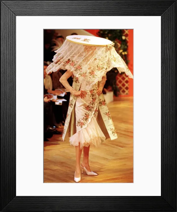 Framed Print : Clothing France Paris Fashion Week 1999 Model wearing Givenchy clothes walking Framed Print : Clothing France Paris Fashion Week 1999 Model wearing Givenchy clothes walking