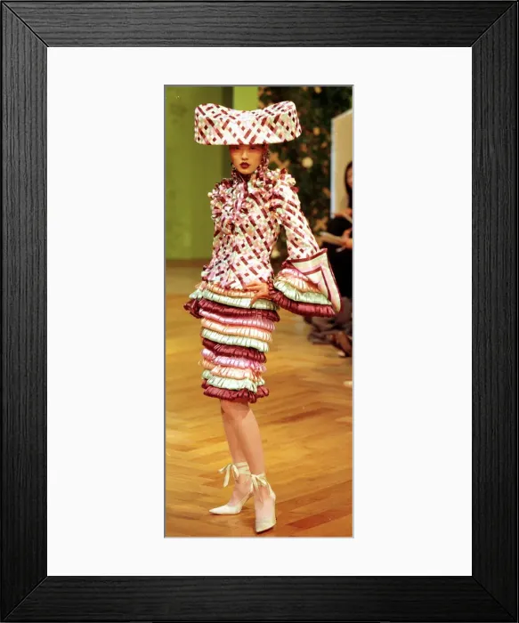 Framed Print : Clothing France Paris Fashion Week 1999 Model wearing Givenchy clothes walking