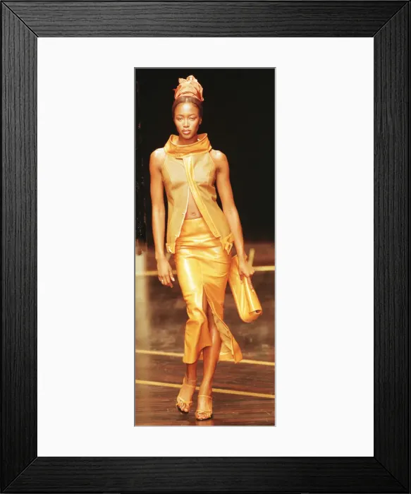 Framed Print : Supermodel Naomi Campbell Italy Milan Fashion Week 1998 Naomi Campbell walks down Framed Print : Supermodel Naomi Campbell Italy Milan Fashion Week 1998 Naomi Campbell walks down