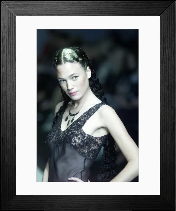 Framed Print : Clothing by Maria Grachvogel 1998 modelled by Model during London Fashion Week Framed Print : Clothing by Maria Grachvogel 1998 modelled by Model during London Fashion Week