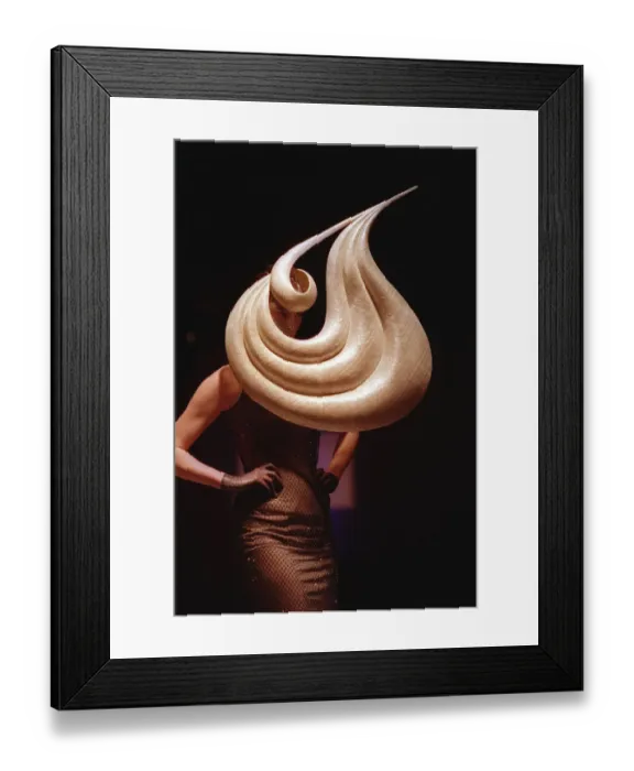 Framed Print : London Fashion Week February 1999 model wearing a Philip Treacy hat Framed Print : London Fashion Week February 1999 model wearing a Philip Treacy hat