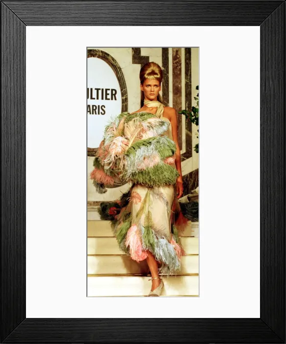 Framed Print : Carmen Cass models a Jean Paul Gaultier design January 1999 at his show during Jean Framed Print : Carmen Cass models a Jean Paul Gaultier design January 1999 at his show during Jean