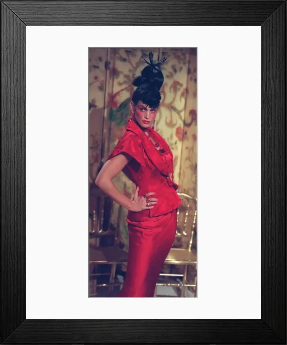 Framed Print : Cindy Crawford Supermodel modelling for British designer John Galliano for French fashion Framed Print : Cindy Crawford Supermodel modelling for British designer John Galliano for French fashion