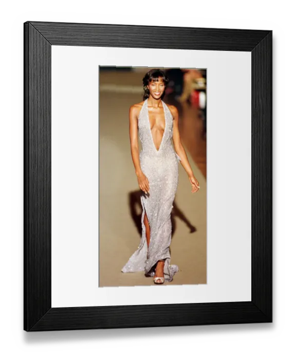 Framed Print : Naomi Campbell for McCartney Paris Fashion Week 1997 Naomi Campbell wearing one of Stella Framed Print : Naomi Campbell for McCartney Paris Fashion Week 1997 Naomi Campbell wearing one of Stella