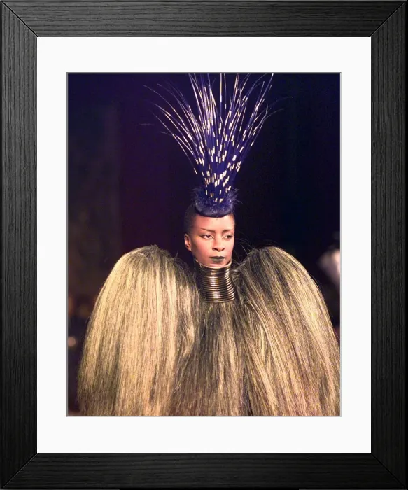 Framed Print : Vulture Outfit at Givenchy fashions Paris Fashion Show 1997 Framed Print : Vulture Outfit at Givenchy fashions Paris Fashion Show 1997