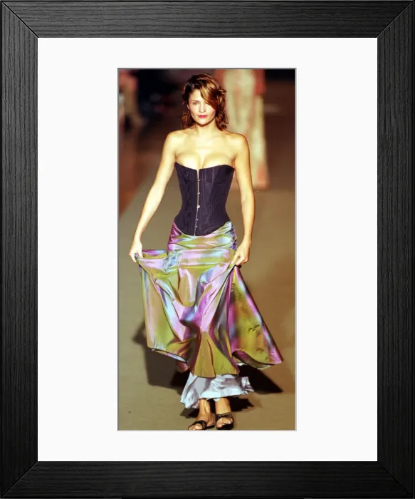 Framed Print : Helena Christensen for McCartney Paris Fashion Week 1997 Helena Christensen wearing one