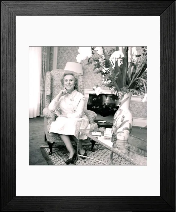 Framed Print : Estee Lauder sitting in her salon Rue Du Fauboug, St. Honore Paris July 1970 Framed Print : Estee Lauder sitting in her salon Rue Du Fauboug, St. Honore Paris July 1970