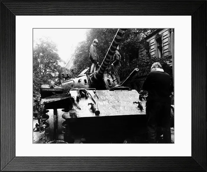 Framed Print : Children play on Russian tank in Prague during Russian Invasion in August 1968 Framed Print : Children play on Russian tank in Prague during Russian Invasion in August 1968