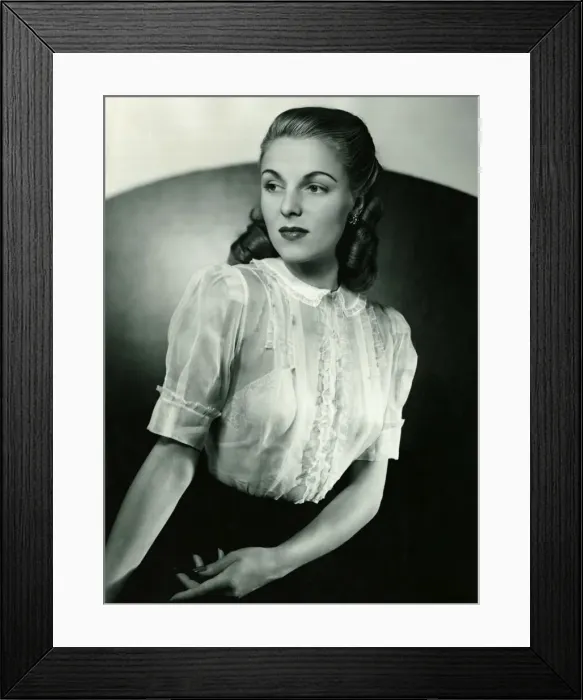 Framed Print : Fashion 1940s Model Short sleeved white blouse by Allardale Narrow gathered Framed Print : Fashion 1940s Model Short sleeved white blouse by Allardale Narrow gathered