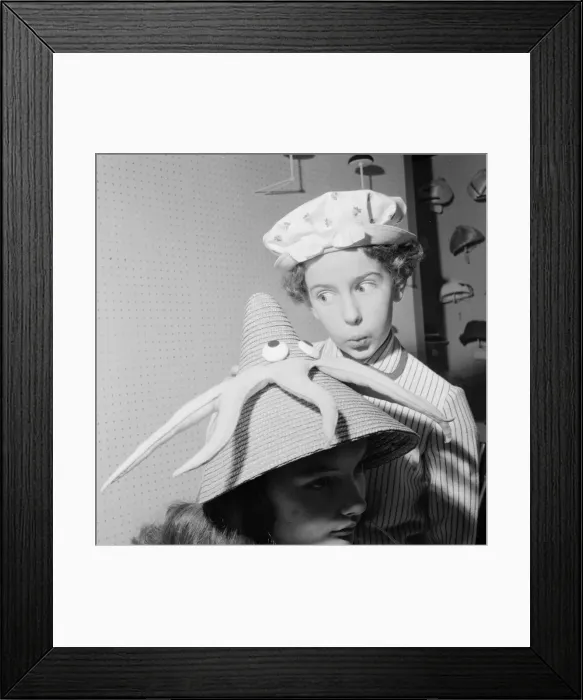 Framed Print : Hats by Milliner Victor Hyett seen here modelled in London prior to the 1959 Framed Print : Hats by Milliner Victor Hyett seen here modelled in London prior to the 1959