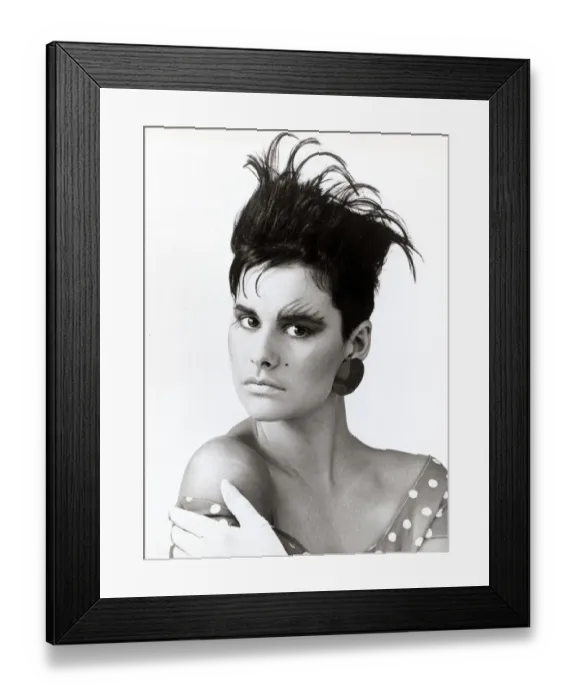 Framed Print : Flat top hairstyle of the mid 1980s Model with an unusual hair style Framed Print : Flat top hairstyle of the mid 1980s Model with an unusual hair style
