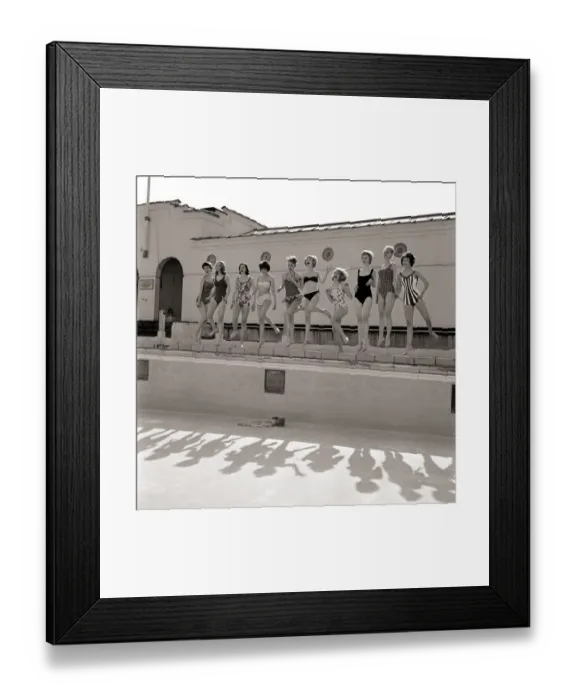 Framed Print : No Drop of Water March 1961 Top ten in the hit parade of sunshine fashions - models