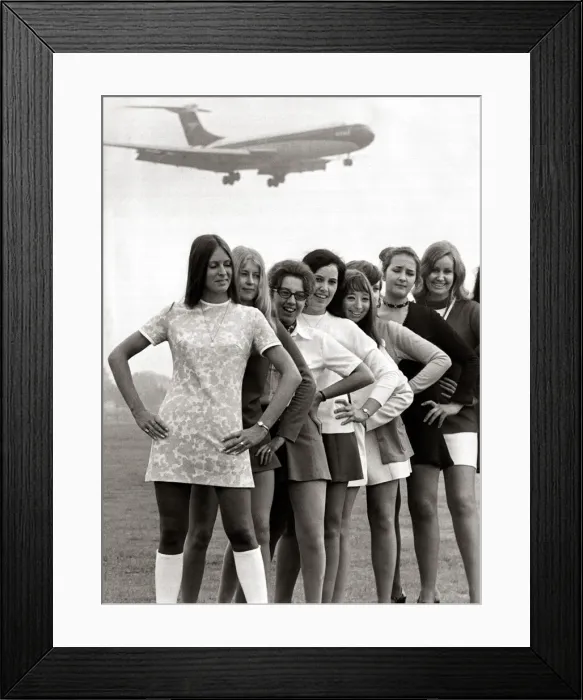 Framed Print : Girl workers at BEA at Heathrow Airport have formed a group called the Mini preservation Framed Print : Girl workers at BEA at Heathrow Airport have formed a group called the Mini preservation
