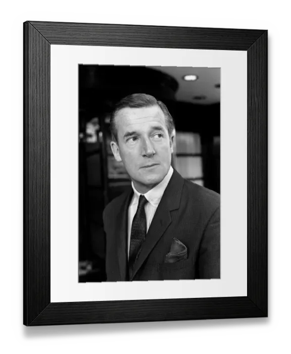 Framed Print : Hardy Amies Fashion Designer at a mens fashion show in 1962 Framed Print : Hardy Amies Fashion Designer at a mens fashion show in 1962