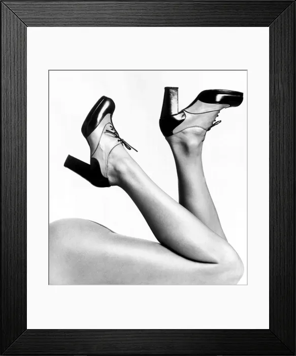 Framed Print : Clothing Fashion Leather Shoes September 1973 The neat leather lace up shoe in