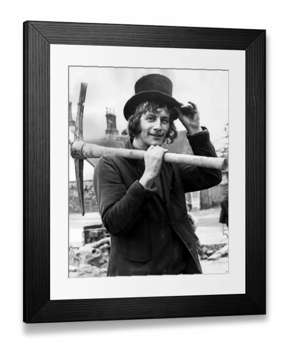 Framed Print : Dress Fashion Men Hats October 1972 Top hat road worker Peter Garthley in West Framed Print : Dress Fashion Men Hats October 1972 Top hat road worker Peter Garthley in West