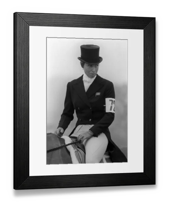 Framed Print : Princess Royal Anne April 1982 on horse back during Badminton horse trials