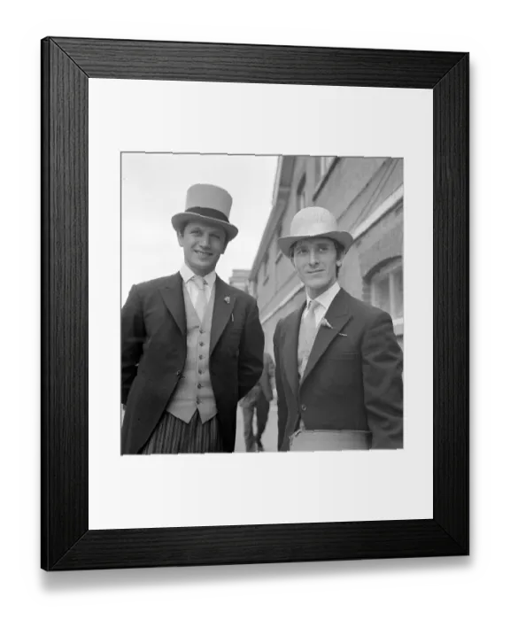 Framed Print : Clothing Ascot Racing Fashion June 1966 Two men at Ascot races one wearing top hat Framed Print : Clothing Ascot Racing Fashion June 1966 Two men at Ascot races one wearing top hat