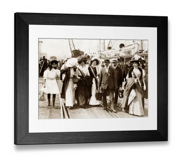 Framed Print : Paris fashion models seen here arriving off the ferry at Folkestone for a London fashion Framed Print : Paris fashion models seen here arriving off the ferry at Folkestone for a London fashion