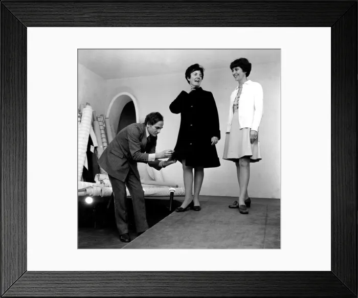 Framed Print : Pierre Cardin January 1969 Famous French Designer / Couturier with Mrs Framed Print : Pierre Cardin January 1969 Famous French Designer / Couturier with Mrs