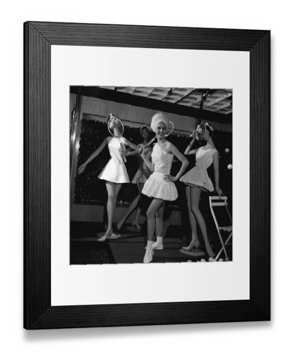 Framed Print : 1960s Fashion Clothing January 1963 Teddy Tinling Fashion - Jacqueline Perrin Framed Print : 1960s Fashion Clothing January 1963 Teddy Tinling Fashion - Jacqueline Perrin