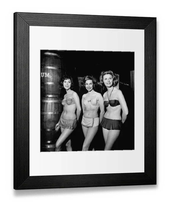 Framed Print : 1960s Fashion Clothing September 1962 Tweka Fashion - Models wearing Bikini