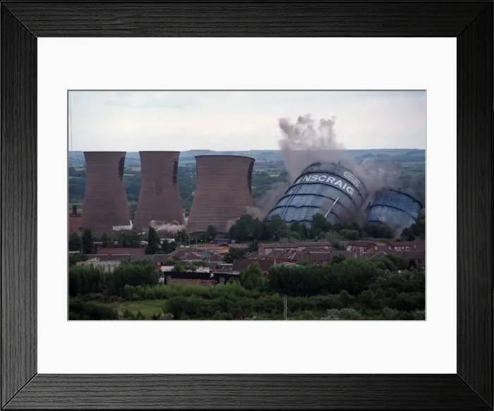 Framed Print : RAVENSCRAIG TOWERS BEING BROUGHT TO THE GROUND BY BLAST Framed Print : RAVENSCRAIG TOWERS BEING BROUGHT TO THE GROUND BY BLAST