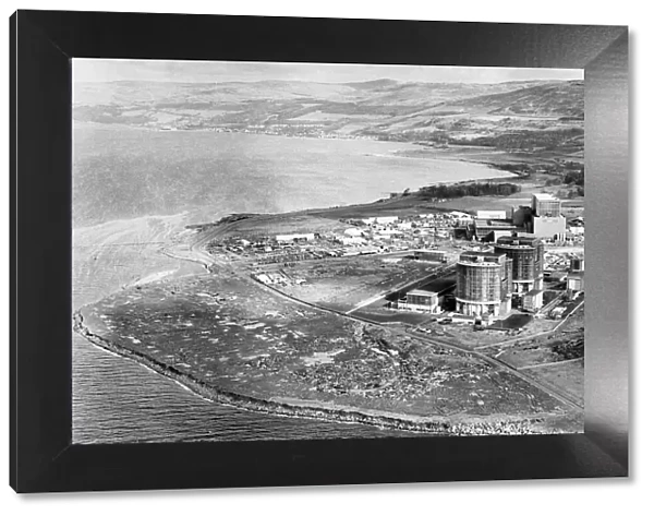 Hunterston Atomic power station March 1973 With the village of Fairlie in