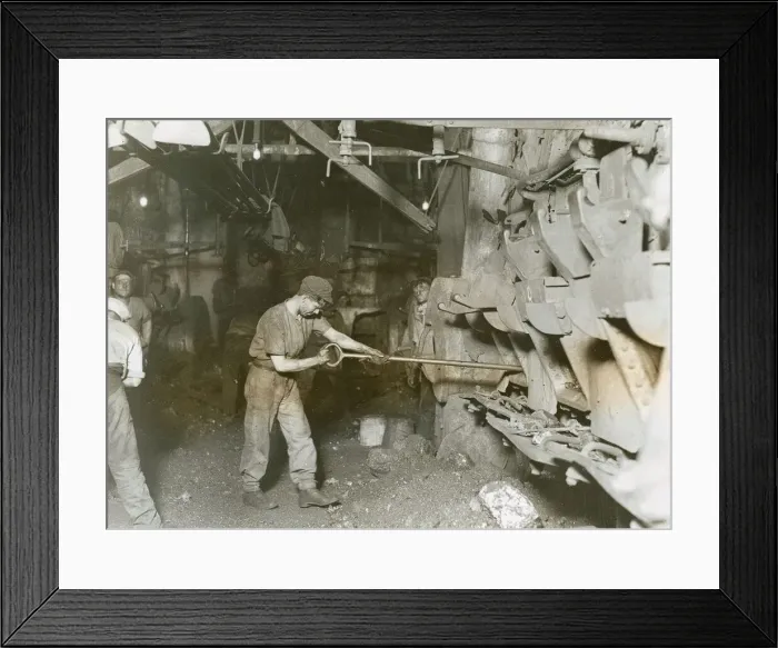 Framed Print : Stokers at work stoking furnaces 1930s Framed Print : Stokers at work stoking furnaces 1930s
