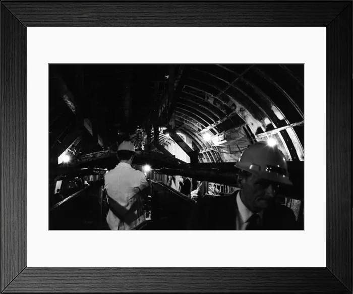 Framed Print : The Victoria Line under construction - July 1965 Men at work in the underground