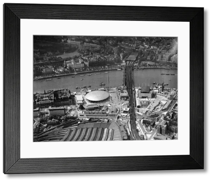 Framed Print : Festival of Britain 1951 An Aerial view of the South Bank site of the Festival of Framed Print : Festival of Britain 1951 An Aerial view of the South Bank site of the Festival of