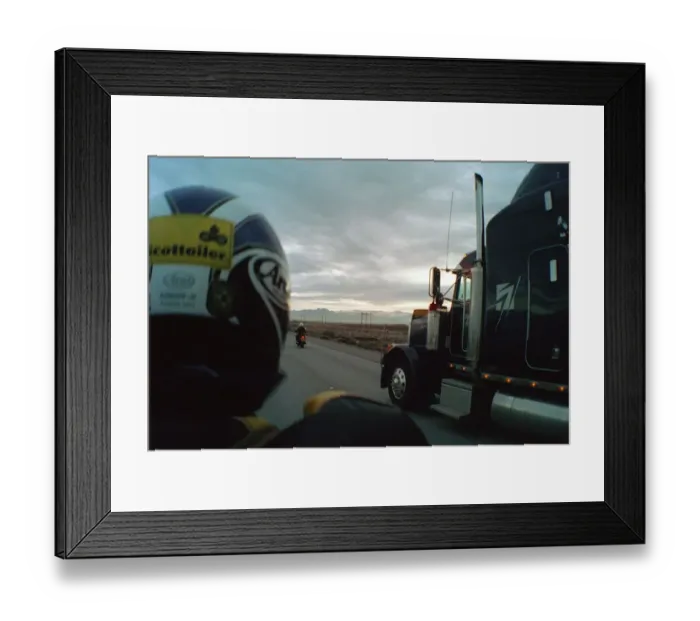 Framed Print : Back of a motorcyle view on the road to Las Vegas USA July 1999 Motorcycle Tour Framed Print : Back of a motorcyle view on the road to Las Vegas USA July 1999 Motorcycle Tour
