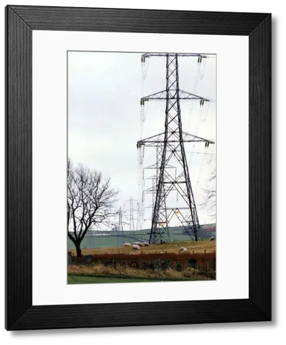 Framed Print : Electricity Pylons